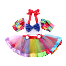 Детский праздничный короткий топ для маленьких девочек, юбка-пачка на бретелях, наряд, одежда 2024 - купить недорого