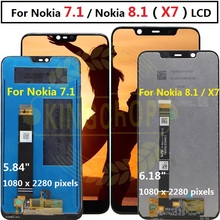 Для Nokia 7,1 ЖК-дисплей сенсорный экран дигитайзер для Nokia 8,1 ЖК-сменный экран для Nokia X7 ЖК-дисплей с рамкой в сборе 2024 - купить недорого