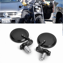 Motorcycle Bar End Mirrors 7/8" 22 mm Handle Bar End Clap Mirrors Chopper Cruiser Cafe Racer 3 Inch Round Side Rearview Mirror 2024 - buy cheap