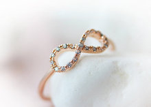 Wholesale Infinity Ring Crystal Best Friend  Infinite Love Ring Jewelry Rose Gold Silver gift idea--12PCS/Lot 2024 - buy cheap