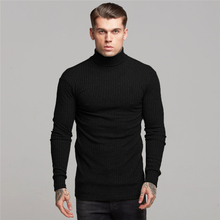 New 2021 Spring High Neck Warm Sweater Men Turtleneck Fashion Brand Mens Sweaters Slim Fit Pullover Men Knitwear Male 2024 - buy cheap