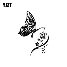 YJZT 10.9CM*15.6CM Unusually Beautiful Butterfly Delicate Nice Vinyl Decal Lovely Car Sticker Black/Silver C19-1355 2024 - buy cheap