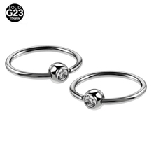 10pcs/lot 16g Titanium Captive Rings CBR with Gem Ball BCR Eyebrow Tragus Nose Ring Lip Ring Nose Ring Piercing Body Jewelry 2024 - buy cheap