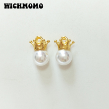 2019 New 10pieces 14*8mm Crown Imitation Pearl Charms Pendant Linker for DIY Necklace Bracelet Jewelry Accessories 2024 - buy cheap