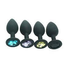 Mini plugue anal de silicone, 13 cores para escolher, 3.4*8.3cm, tamanho médio, preto, plug anal, joia, brinquedos sexuais para homens 2024 - compre barato