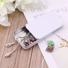 Metal Tin Rectangle Mini Jewelry Storage Box Case Candy Coin Key Organizer Sliding Cover Organizer Small Items Containers 2024 - buy cheap