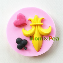 Mom&Pea 0898 Free Shipping Peach Heart Shaped Silicone Mold Cake Decoration Fondant Cake 3D Mold Food Grade 2024 - buy cheap