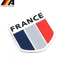 3D алюминиевый эмблема автомобиля Франция карта Национальный флаг решётки JDM наклейка акрилатовые наклейки для Citroen Peugeot FordAccessorie 2024 - купить недорого