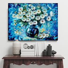 Famous Canvas Painting White Flower Daisies Radiance HD Poster Wall Art Oil Print Living Room Picture In the Kitchen Home Decor 2024 - buy cheap