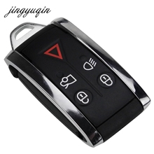 Чехол для ключа jingyuqin с 5 кнопками для Jaguar X, XF, XK, XKR, Новый чехол для ключа с дистанционным управлением Smart Prox, Сменный Чехол для ключа 2024 - купить недорого