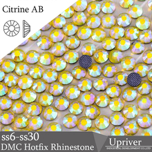 Upriver Glitter Strass Citrine AB DMC Hotfix Rhinestones Garment DIY Accessories 2024 - buy cheap