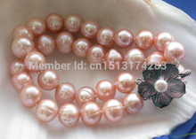 Free Shipping>>>2ROW 12MM PINK ROUND FRESHWATER CULTURED PEARL BRACELET 2024 - buy cheap