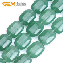 15x20mm Rectangle Green Jades Aventurine Bead Natural Stone Beads DIY Loose For Jewelry Making Strand 15 Inches Wholesale! 2024 - buy cheap