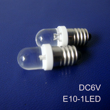 High quality,6v E10,e10 indicator light,E10 6.3v led,e10 signal lamp,LED 6.3v E10 bulb,e10 Pilot lamp 6v,free shipping 10pcs/lot 2024 - buy cheap