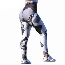 Salspor-calça legging feminina, com estampa de leopardo, esportes, cintura alta, push up, treino, academia, elástico, fitness 2024 - compre barato