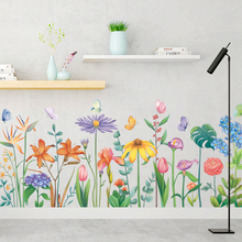 48*111 cm Flor DIY Linha Rodapé Adesivo de Parede Decoração Quarto Romântico Sala de estar Adesivos de Parede Cartaz 2024 - compre barato