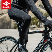 Мужские зимние велосипедные брюки Santic, флисовые теплые ветрозащитные брюки для горного и шоссейного велосипеда, светоотражающие велосипедные длинные брюки, одежда для велоспорта 2024 - купить недорого