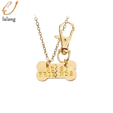 New 2pcs/set Gold Color Dog Bone Best Friends Charm Necklace & Keychain BFF Bones Friendship Jewelry 2024 - buy cheap