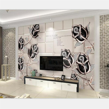 Beibehang-papel tapiz personalizado para decoración del hogar, mural de cristal 3D para sala de estar, dormitorio, Fondo de TV con diamantes de tulipán y Narciso, mural de joyas 2024 - compra barato
