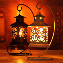 Candelabro do marrocos de ferro suporte de velas estilo europeu decoração de casa lanterna t35 2024 - compre barato