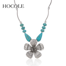 HOCOLE Necklace Women High Quality Fashion Jewelry Artificial Statement Necklace Flower Shape Charm Chain Pendant Necklace 2024 - buy cheap