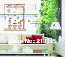 [Fundecor] plant vase windows home wall decoration sticker flower wall stickers transparent PVC 6175 2024 - buy cheap