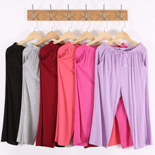 Modal Sleep Bottom Mujer Pantalones largos tamaño grande pijamas para el hogar Sexy Casual cordón Color sólido pantalón de media pierna ropa de dormir de verano 2024 - compra barato