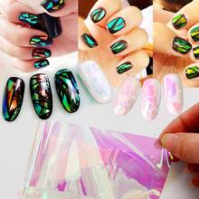 Holographic Nail Foil Transfer Foil for Nails Broken Glass Holographic Foil for Manicure Design for Nail Art Stickers ZJ1201 2024 - buy cheap