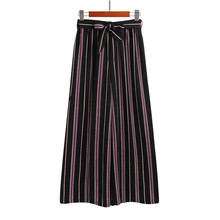 Women Striped Wide Leg Pants Bowknot Female Casual Ankle-length Pants High Waist Loose Trousers Ladies Fashion Pantalon Mujer 2024 - buy cheap