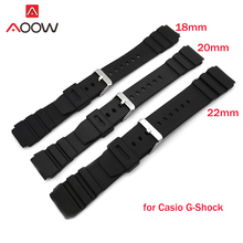 18mm 20mm 22mm Silicone Watchband for Casio G-Shock Men Sport Rubber Stainless Steel Pin Buckle Replacement Bracelet Strap Band 2024 - buy cheap