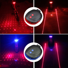 New Bicycle Tail Light (5LED+2Laser) Waterproof Cycling Bike Light 7 Cool Flash Mode Bike Rear Lights For Bike Accessories Light 2024 - buy cheap