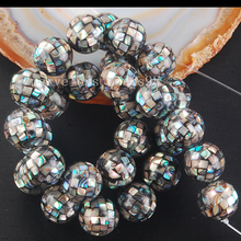 Frete grátis joias adoráveis 14mm capa abalone de nova zelanda espaçadores redondos contas soltas 15.5 "g6745 2024 - compre barato