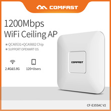 COMFAST-enrutador amplificador de señal Wifi de 1200Mbps, enrutador de techo AP de doble banda de 5,8G + 2,4G, punto de acceso WiFi de 48V alimentador POE, CF-E355AC AP 2024 - compra barato