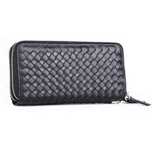 Fashion Luxury Genuine Leather Men Wallet Women Purse Knitted Money Clip Male Clutch Leather Wallet Men Coin Bag Cluch Bag 2024 - buy cheap