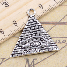 8 piezas de dijes de pirámide egipcio Ojo de Horus 30x31mm colgantes de Color plata antigua haciendo bricolaje hecho a mano tibetano encontrar joyería 2024 - compra barato