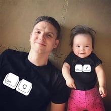 Ctrl + c ctrl + v família camiseta pai e filho filha tshirts combinando oufits pai bebê família olhar verão t camisa topos 2024 - compre barato
