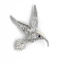 Clear Rhinestone Enamel HummingBird Pin brooches C099 A 2024 - buy cheap