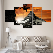 Canvas Painting Mountain Rock climbing Black 5 Pieces Wall Art Painting Modular Wallpapers Poster Print  Home Decor 2024 - buy cheap