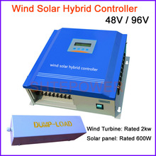 Controlador híbrido Solar y eólico con pantalla LCD, 2000W, 48V, 96V, turbinas eólicas, 2KW, paneles solares, 600W, controlador de sistema PWM 2024 - compra barato