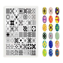 Placas de estampado de uñas, accesorios de plantillas de flores geométricas, patrón de mariposa voladora, arte de uñas DIY, 1 unidad 2024 - compra barato