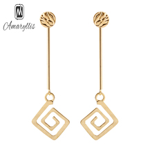 Amaiyllis Elegante Espiral Oco Brincos de Pingente Para Mulheres Chunky Metal Bar Longo Dangle Brincos Do Punk Jóia Da Liga Brincos 2024 - compre barato