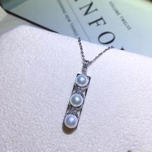 THREE PEARLS 925 Sterling Silver Pearl Pendant Necklace Pendant Findings Jewelry Parts Fittings Women Accessories, 3pcs/lot 2024 - compre barato