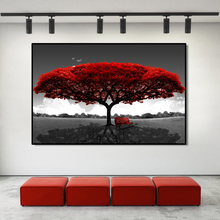 Impresión HD en lienzo, pinturas de tres colores, carteles artísticos de pared con paisaje de árbol para sala de estar, decoración del hogar, Cuadros, imágenes sin marco 2024 - compra barato