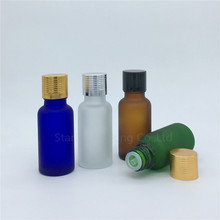 Дорожная бутылка 20 мл, зеленая, синяя, янтарная прозрачная матовая стеклянная бутылка, флакон для эфирного масла с алюминиевой крышкой 2024 - купить недорого