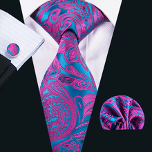 Новинка 2017, мужской галстук Barry.Wang, Шелковый жаккардовый тканый галстук, галстук, запонки, набор для деловой свадебной вечеринки 2024 - купить недорого