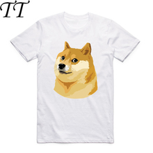 Camiseta con estampado de Thug Doge Deus God Dog/shiba Inu para hombre y mujer, camisa blanca de manga corta con cuello redondo, harajuku para fitness, 2019 2024 - compra barato