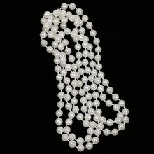 Long Artificial Pearl Necklace White Jewelry Accessory for Flapper Girl Costume 1920s 2024 - buy cheap
