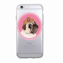 Мягкий чехол для телефона с изображением Щенка Мопса кролика кота принцессы французского бульдога чехол Coque Funda для iPhone 12 11 Pro 7 7Plus 6 8 8Plus X XS Max 2024 - купить недорого