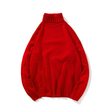 ZC1277-suéter de punto suelto para hombre, Jersey juvenil de cuello alto, color puro, venta al por mayor, barato, novedad, otoño e invierno, 2020 2024 - compra barato