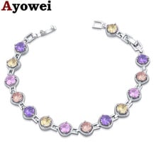 Ayowei clásico Color cristal 925 Plata zirconia pulsera romántico Día de San Valentín regalo TB1154A 2024 - compra barato